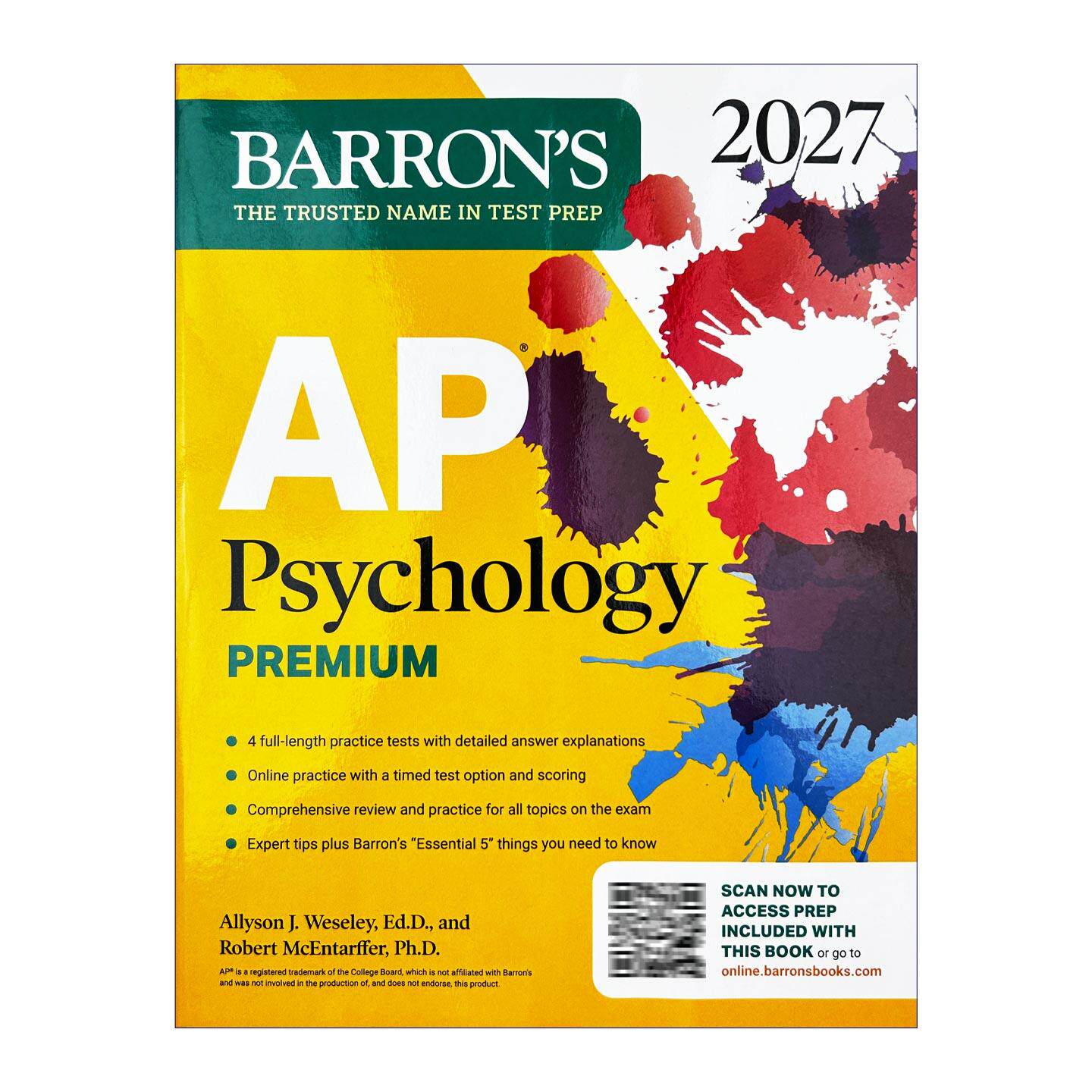 英文原版 AP Psychology Premium 2027 巴朗AP心理学高级版 3套练习测试+综合复习+在线练习 英文版 进口英语原版书籍