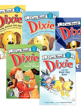英文原版 I Can Read Level 1 Dixie 小狗迪克斯故事系列 第1阶段 5册套装 儿童启蒙英语辅导故事书 英文版 进口英语原版书籍