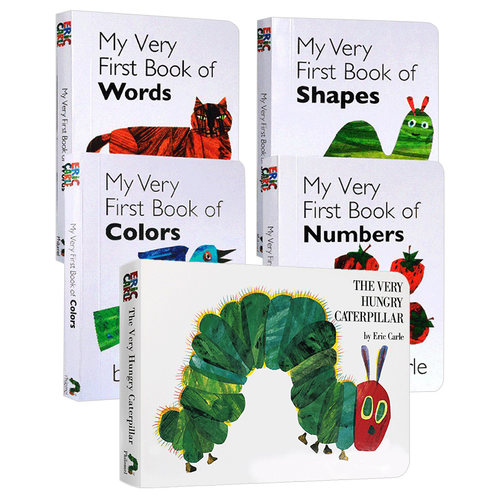 The Very Hungry Caterpillar 英文原版绘本 好饥饿的毛毛虫 我的图书馆纸板书5册 eric carle 艾瑞卡尔爷爷 进口经典英语启蒙书籍
