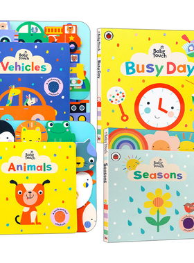 英文原版 Ladybird Baby Touch Playbook/get dress 小瓢虫触摸认知书4册 宝宝游乐书 大开本触摸纸板书 英文版 进口英语原版书