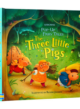 英文原版 三只小猪 Usborne Pop-Up Fairy Tales Three Little Pigs 经典童话故事绘本 儿童英语趣味3D视觉立体书 英文版书籍