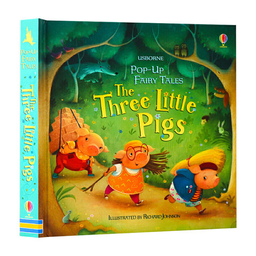英文原版 三只小猪 Usborne Pop-Up Fairy Tales Three Little Pigs 经典童话故事绘本 儿童英语趣味3D视觉立体书 英文版书籍