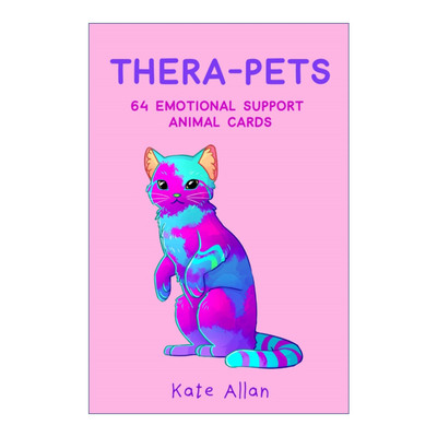 英文原版 Thera-pets 情感支持用宠物 64张动物情绪卡片 心理健康 英文版 进口英语原版书籍