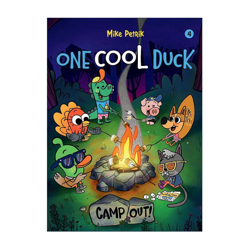 英文原版 One Cool Duck 04 Camp Out 酷鸭天团系列4 儿童全彩搞笑漫画 章节桥梁故事书 Mike Petrik 英文版 进口英语原版书籍