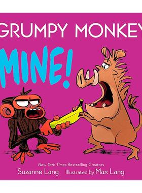 英文原版 Grumpy Monkey Mine 暴躁猴 是我的 儿童启蒙认知绘本 学会分享 情绪管理 纸板书 Suzanne Lang 英文版 进口英语原版书籍