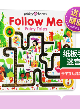 童话故事迷宫书 英文原版绘本 Maze Book Follow Me Fairy Tales 幼儿英语启蒙纸板书 Roger Priddy 英文版进口原版书籍儿童图书