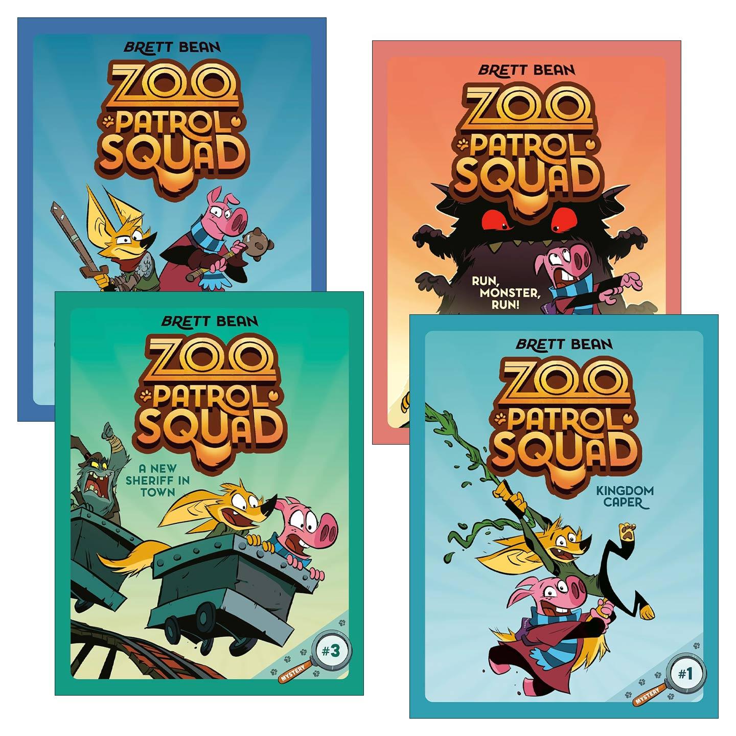 英文原版 Zoo Patrol Squad 动物巡逻队系列1-4册 儿童全彩搞笑推理漫画 章节桥梁故事书 Brett Bean 英文版 进口英语原版书籍