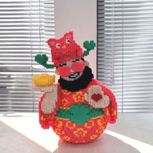 嗨彩拼正版授权积木 小神仙积木 财神爷发财财运文曲星暴富