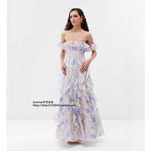 dress 海边度假吊带裙法式 连衣裙雪纺抹胸长裙 Chiffon strapless
