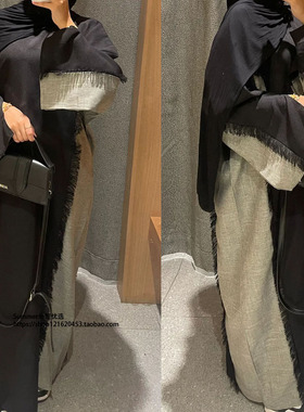 tiktok拼接欧美土耳其开衫阿巴亚连衣裙女 Tassel cardigan dress