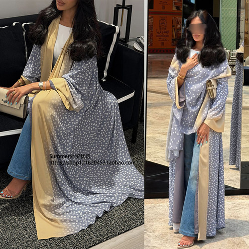 2026夏阿巴亚雪纺波点开衫袍子女