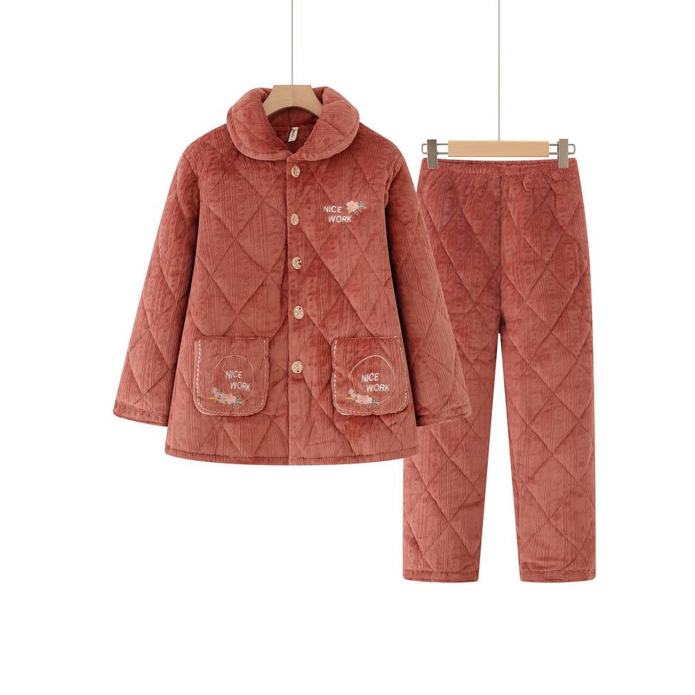 专柜品牌冬季奶奶居家服套装中老年棉衣女妈妈装外套60岁70老人睡