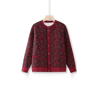 专柜品牌妈妈外套棉衣女士棉服加厚驼绒棉棉袄保暖冬季中老年人居