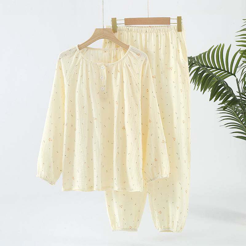 专柜品牌睡衣女纯棉春季长袖长裤秋季圆领套头韩版女士新款家居服