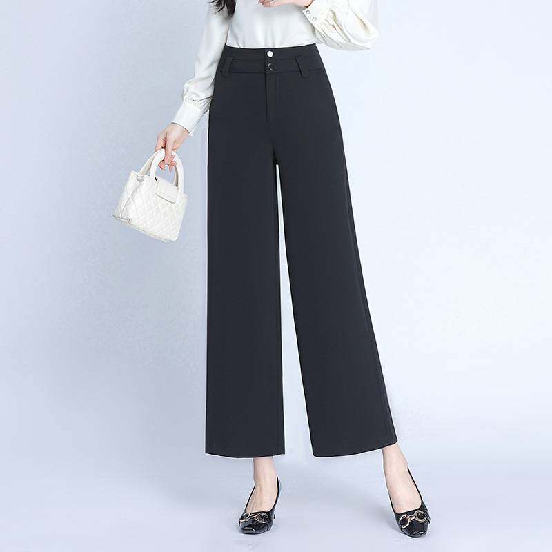 专柜品牌2026新款显瘦宽松阔腿裤女高腰垂感九分裤小个子春夏休闲