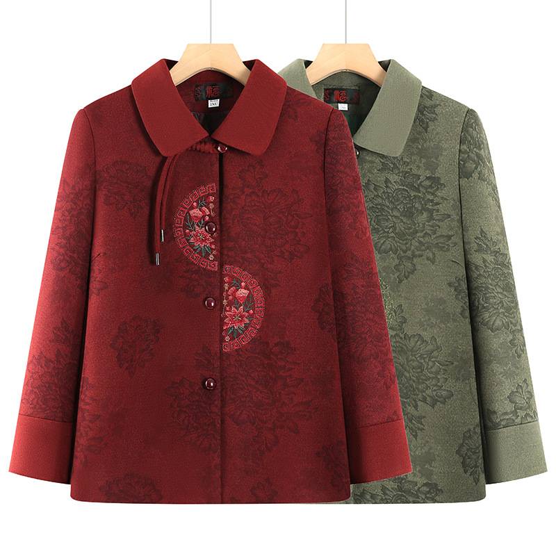 专柜品牌中老年国风奶奶秋装老人洋气衣服2025新款妈妈女装春秋季