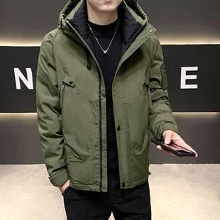 专柜品牌防寒羽绒服男装加厚冬季新款潮牌高端美式工装轻薄连帽外