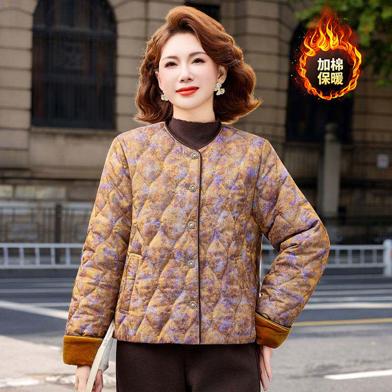 专柜官方2026新款夹棉加厚棉袄棉衣外套中老年女款保暖羽绒棉服妈