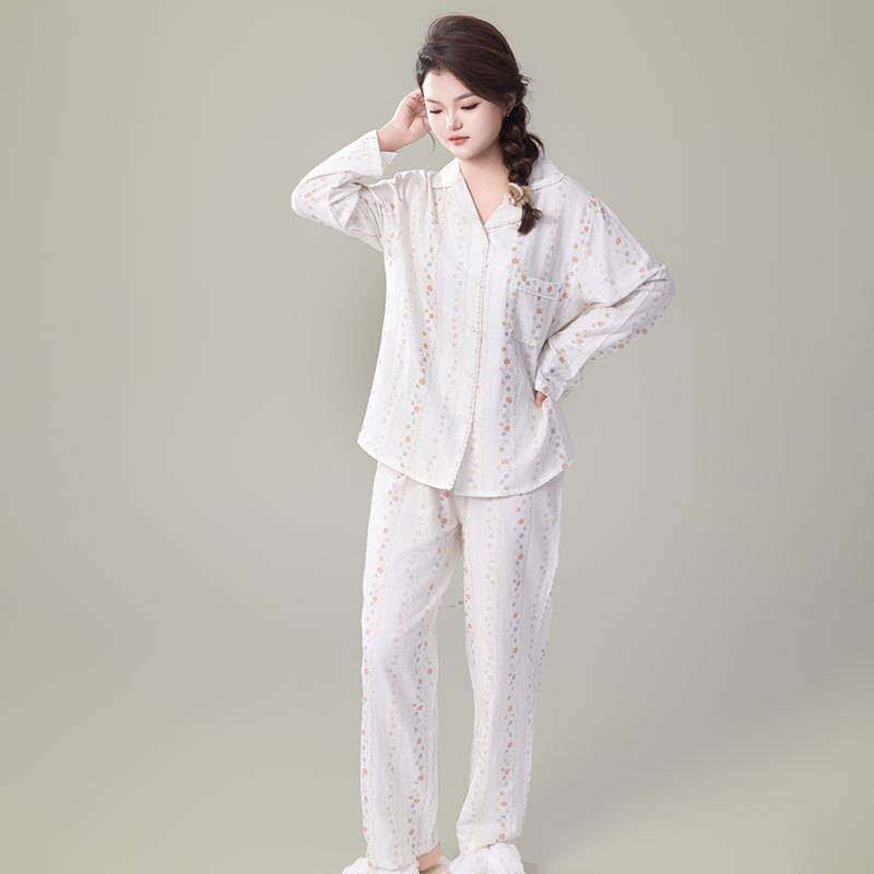 专柜品牌春秋冬季新款纯棉睡衣女可爱卡通长袖套装休闲女士家居服