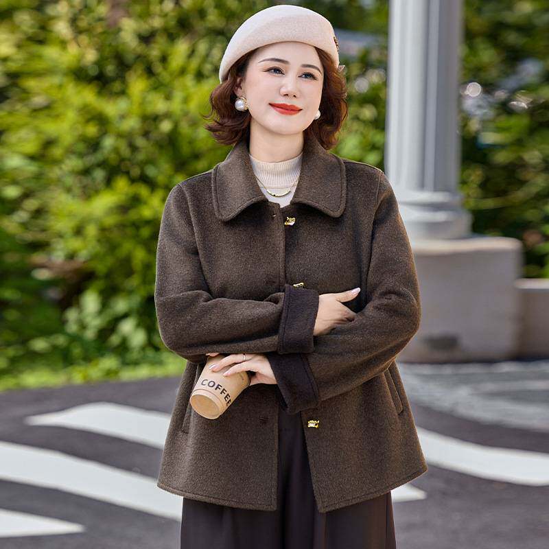 专柜官方2026洋气妈妈秋冬毛呢外套显年轻衣服中老年女装秋装端庄