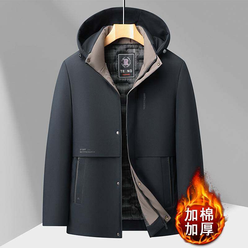 专柜品牌中老年男款棉衣冬季加棉加厚棉服男士防寒服商务休闲爸爸