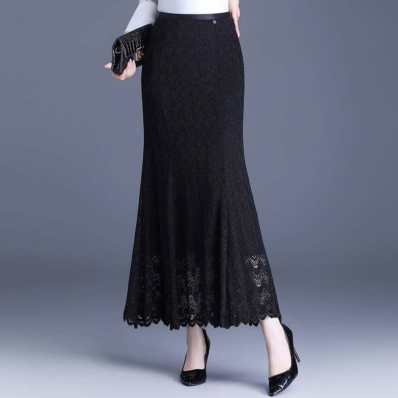 专柜品牌蕾丝鱼尾裙高腰包臀半身裙女2026年春季新款中长款气质裙