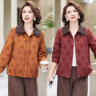 专柜品牌中年妈妈春装外套百搭新款高级感中老年女春秋薄款撞色风