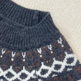 【老客入！大厂】5-7天发100%美丽诺羊毛冰雪图腾嵌花毛衣DLMZ133