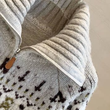 【老客入大厂】5-7天发新年圣诞费尔岛提花牦牛绒针织开衫DLMZ120