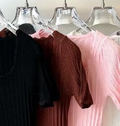 老客入 方领镂空针织花边短袖 大厂 法式 DGMZ644 现货发