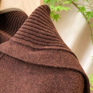 【老客入大厂】5-7天发 7针夹花棕金扣羊绒羊毛大翻领开衫DLMZ122