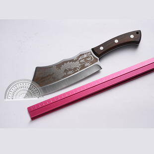 锻打砍骨刀加厚砍柴刀一体龙骨实木手柄斩切两用刀带皮套