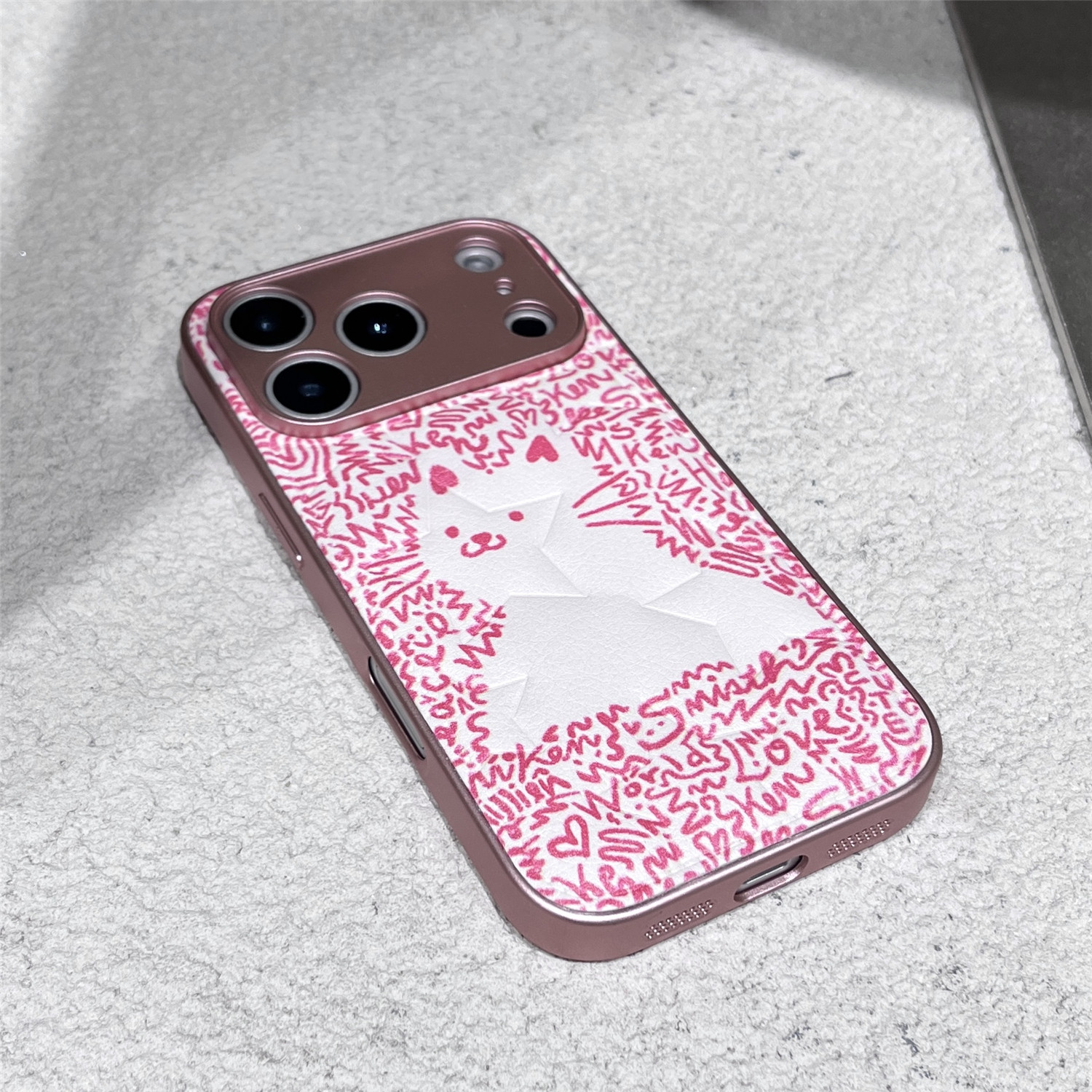 趣壳原创适用苹果17/华为nova15/小米/OPPO Reno14/VIVO S50气垫星星纹手机壳iPhone13/16Promax粉色小猫