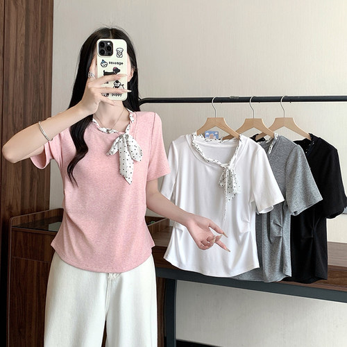 t恤女夏季气质减龄百搭上衣薄