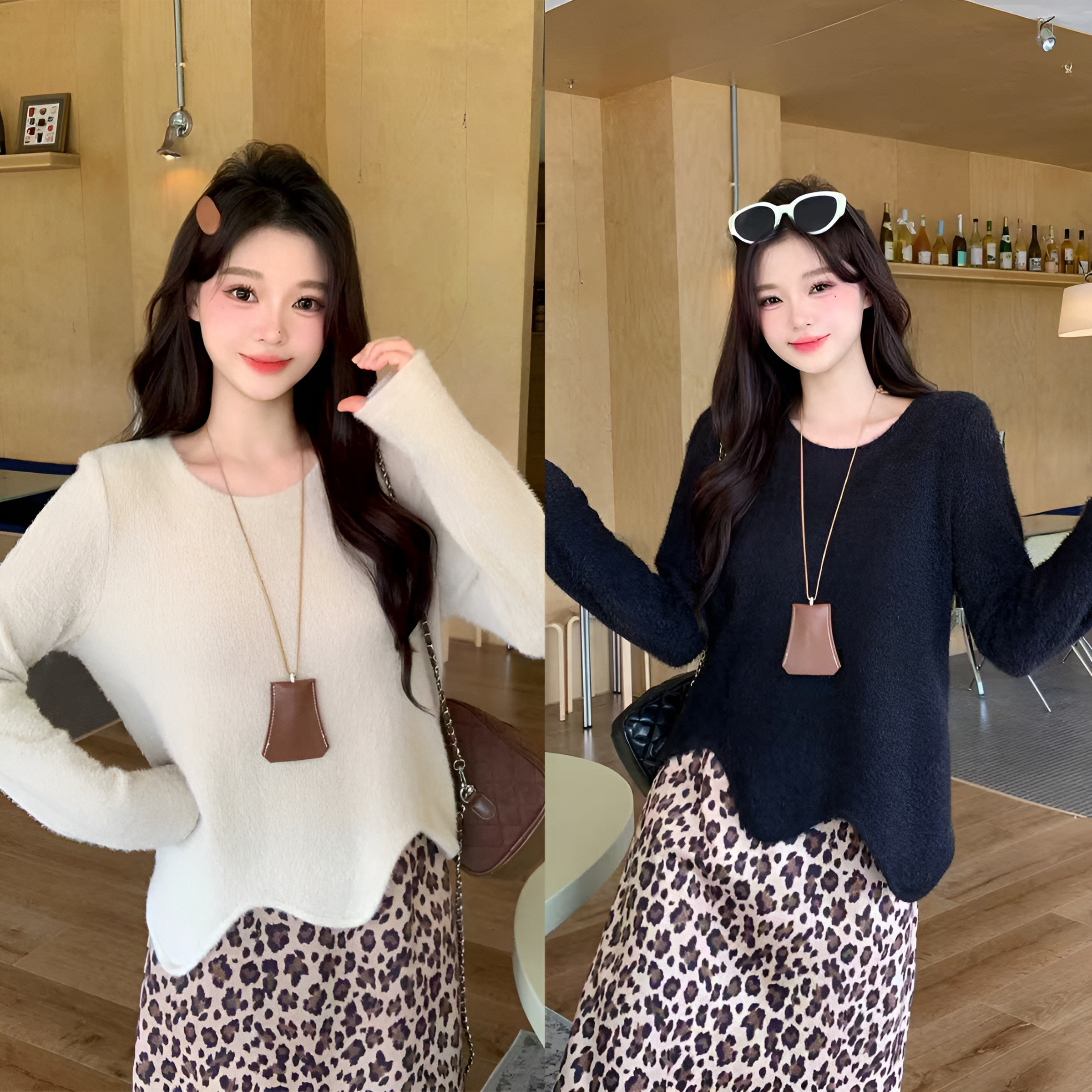 大码韩版不规则下摆圆领T恤