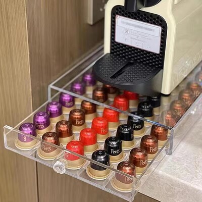 2025新款适合于町西田雀巢nespresso胶囊咖啡展示架抽屉式存储盒