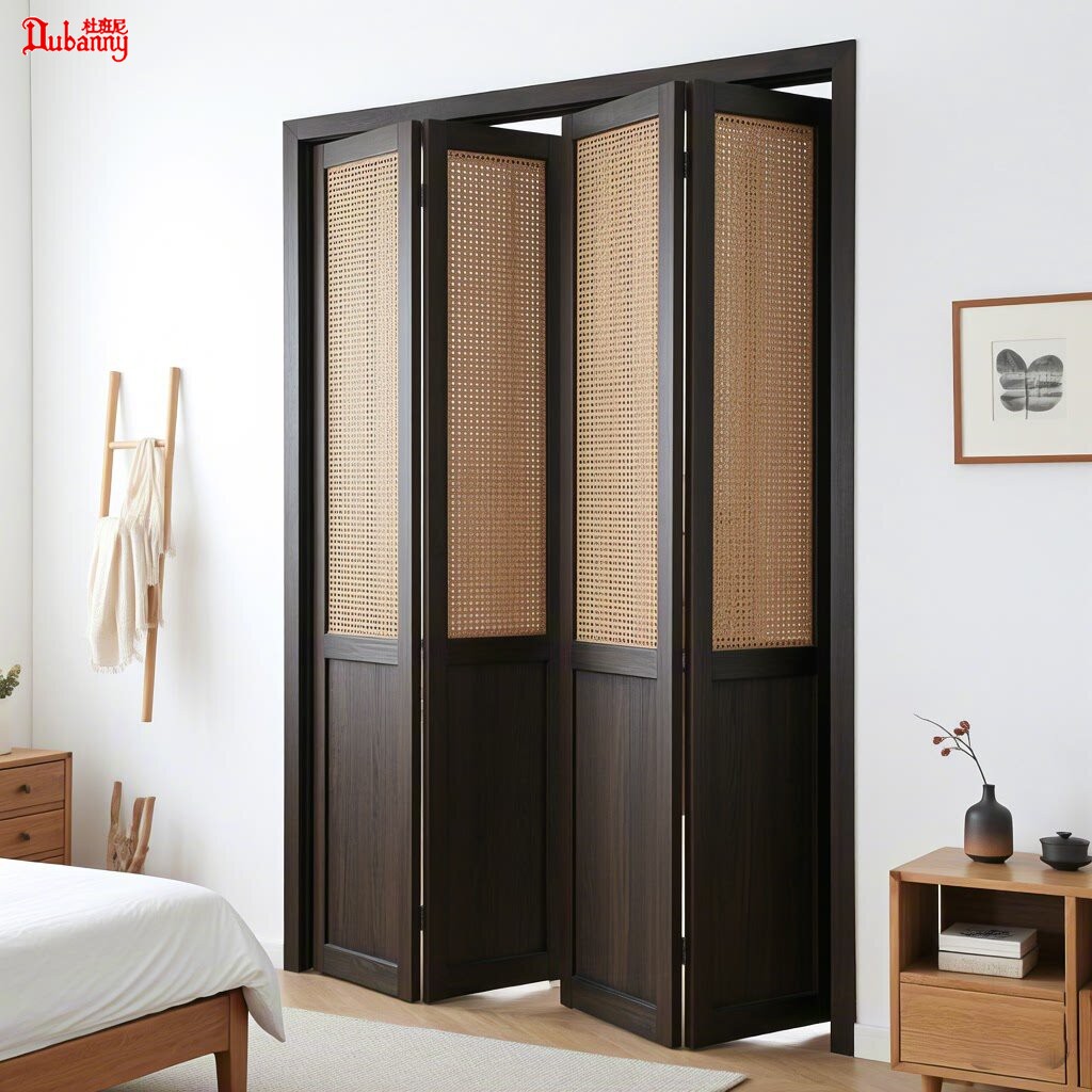藤编屏风隔断推拉门移门折叠门民宿酒店餐厅茶楼定制日式藤编柜门
