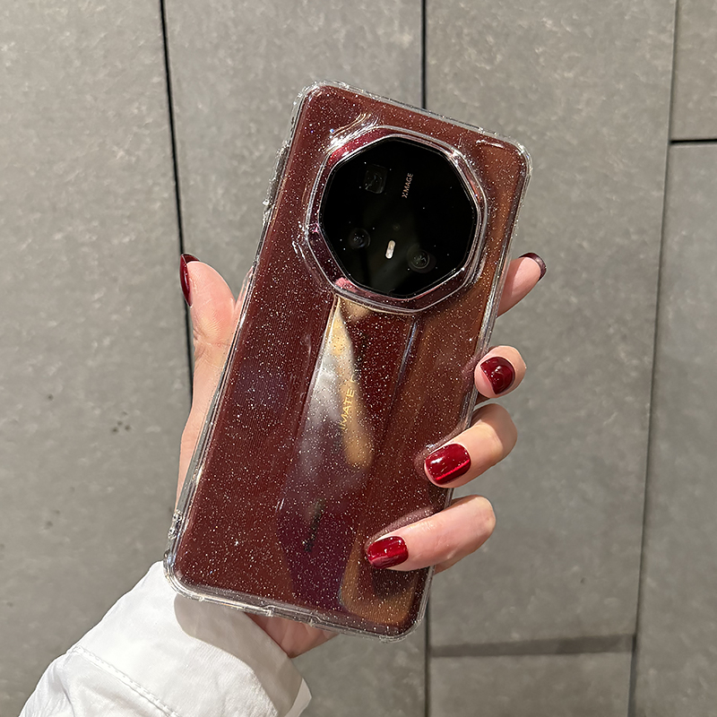 适用于华为Mate60rs手机壳新款透明华为mate60rs非凡大师保时捷保护套简约时尚闪粉全包防摔超薄