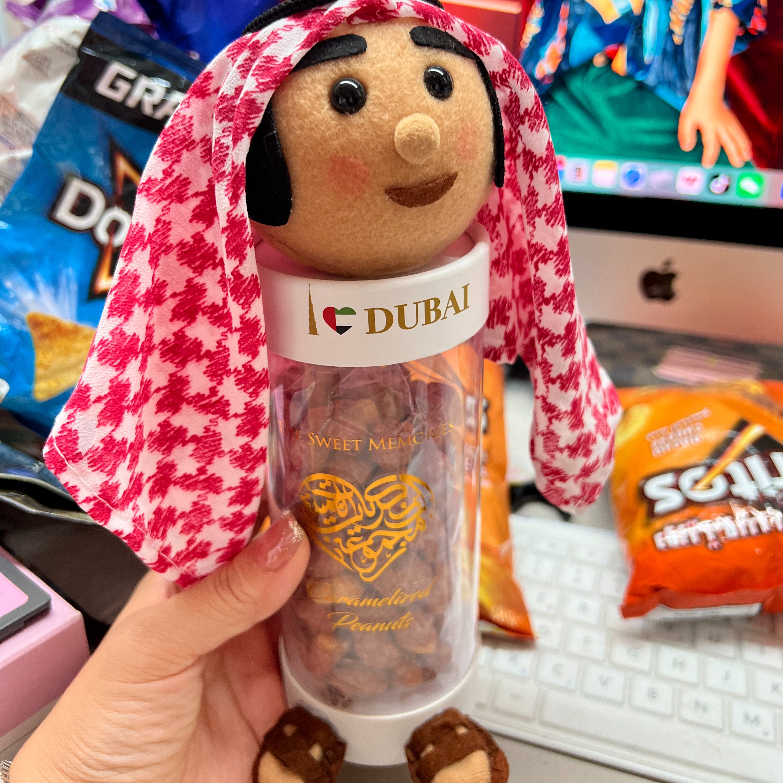 迪拜代购 迪拜伴手礼阿拉伯特色娃娃黑袍白袍卡通小人物芝麻花生