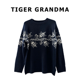 桑蚕丝羊绒羊毛圆领毛衣 软糯新高度 大奇TG冬日费尔岛 复古浪漫