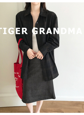 大奇TG【层次玩家】双层面料黑咖暗调日系高级感全棉格纹衬衫外套