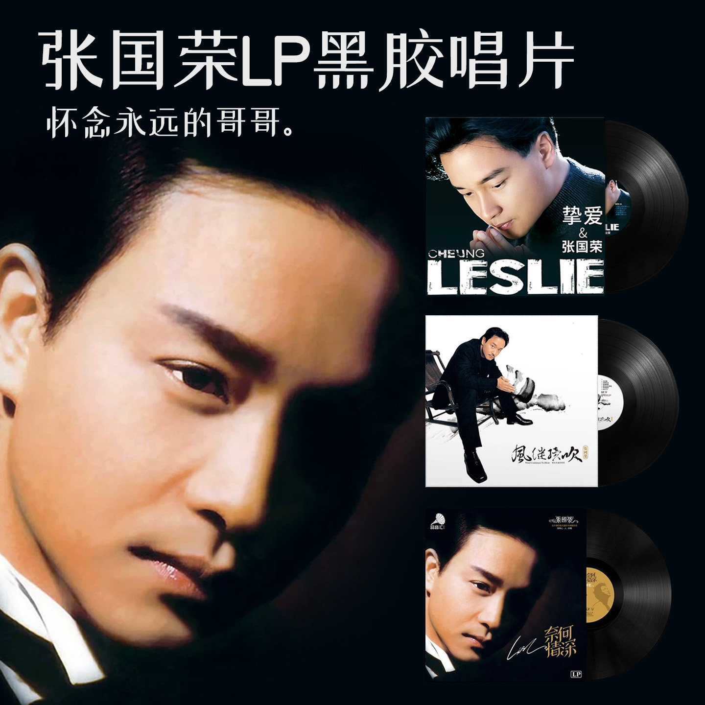 张国荣黑胶唱片LP经典金曲精选 风继续吹 留声机12寸碟片