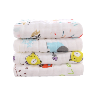 图强纯棉5条纱布口水巾新生婴儿用品宝宝柔软洗脸毛巾小方巾童巾