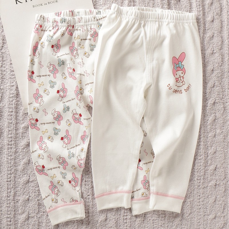 A类无骨缝全棉无荧光中小大女孩儿童公主宝宝内衣打底秋裤折耳兔