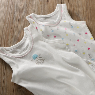 2件包新品小女孩儿童宝宝衣服纯棉轻薄透气弹力柔软背心820-140码