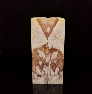 金石篆刻大对章小摆件青田石沙漠风光天然纹理石独特纹理送盒子