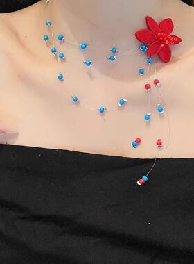 2025新款多巴胺花朵项链