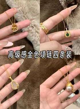 路路通旋转幸运木马项链ins小众复古轻奢精致高级锁骨吊坠