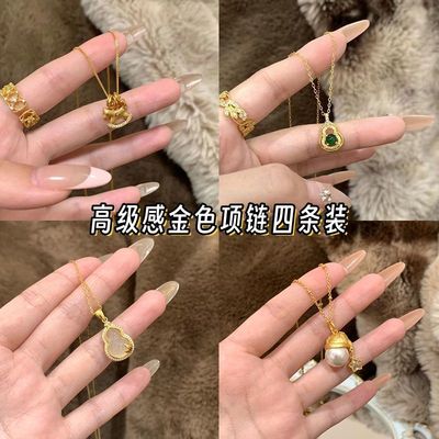 路路通旋转幸运木马项链ins小众复古轻奢精致高级锁骨吊坠