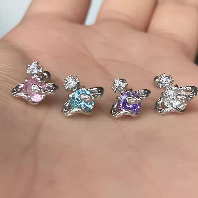 钛钢缠绕蛇甜酷土星耳钉